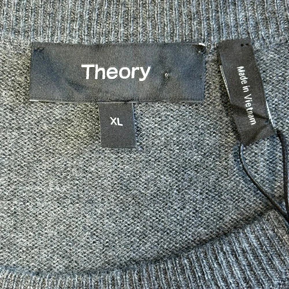 Theory Wool Blend Sweater Mens XL‎ Charcoal Gray Crewneck NEW $285